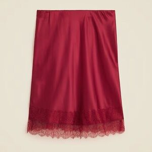 NWT J. Crew Gwen Lace-Trim skirt in luster charmeuse size M